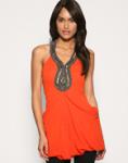 ASOS Embellished Necklace Trim Halter Top