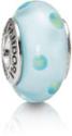 Pandora Teal Polka Dots Murano Glass Charm