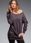 Fleece off-the-shoulder Tunic