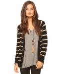 Striped Chunky Sweater Cardigan 