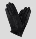 Black leather gloves