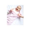 Clair De Lune Cotton Striped Pram Blanket Pink