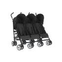 Kiddicare.com Triple Pushchair - Black (Black Chassis)