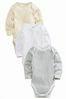 Pointelle Long Sleeve Bodysuits Three Pack (0mths-