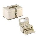 Large Mink and Cream Coloured Jewellery Box