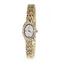 Sekonda Ladies' Oval Dial Gold-Plated Diamond Bracelet Watch