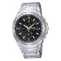 Seiko Men's Stainless Steel Bracelet Black Dial