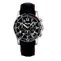Police Fastline Men's Watch With Black & Red Leather Strap