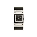 Karen Millen Ladies' Gunmetal Leather Strap Watch