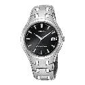 Lorus Men's Black Dial White Metal Bracelet Watch