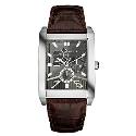 Guess Complex Men's Rectangular Dial Brown Strap Watch