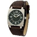 Bench Men's Black Dial Brown Leather Strap Watch