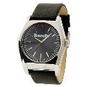 Bench Men's Grey Dial Black Leather Strap Watch