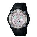 Baby-G Ladies' Black Strap Pink Dial Watch