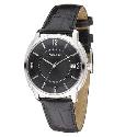 Accurist Men's Black Leather Strap Watch