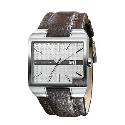 Armani Exchange Men's White Rectangular Dial Strap Watch