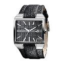 Armani Exchange Men's Black Rectangular Dial Strap Watch