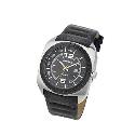 Diesel Men's Black Dial Black Leather Strap Watch