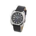 Diesel Men's Black Dial Black Leather Strap Watch