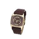 Diesel Ladies' Gold Plated Brown Leather Strap Watch