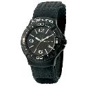 Kahuna Men's Black IP Black Dial Velcro Strap Watch