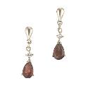 9ct Gold Garnet Drop Earrings