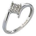 9ct White Gold Diamond Cluster Ring