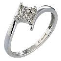 9ct White Gold Diamond Cluster Ring