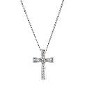 9ct White Gold Quarter Carat Diamond Cross