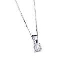 9ct White Gold 1/3 Carat Diamond Solitaire Pendant