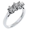 18ct White Gold 1 Carat Diamond Trilogy Ring