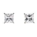 Silver 7mm Cubic Zirconia Stud Earrings