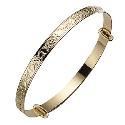 Child's 9ct Gold Heart and Flower Expander Bangle