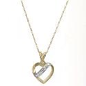 9ct Yellow Gold Cubic Zirconia Heart Pendant Set