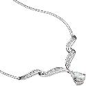 9ct White Gold Cubic Zirconia Necklace