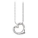 9ct White Gold Swinging Heart Pendant