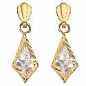 9ct Gold Cubic Zirconia Drop Earrings