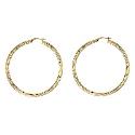9ct Gold Thin Twisted Creole Earrings