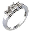 18ct White Gold Half Carat Princessa Diamond Ring