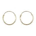 9ct yellow gold hinged sleeper hoop earrings