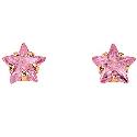 9ct Gold Pink Cubic Zirconia Star Stud Earrings