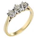 18ct Gold Three Quarter Carat Diamond Trilogy Ring