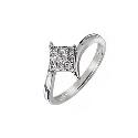 9ct White Gold Square 0.20 Carat Diamond Cluster Ring