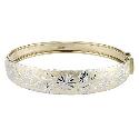 9ct Gold ""Flower"" Bangle