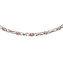 9ct White Gold Pink Cubic Zirconia 7.25"" Bracelet