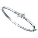 9ct White Gold Cubic Zirconia Bangle