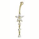 9ct Gold Flower Belly Bar