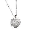 9ct White Gold Heart Locket