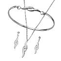 Silver Earrings, Pendant & Bangle Set