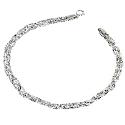 9ct White Gold Herringbone & Bead Bracelet